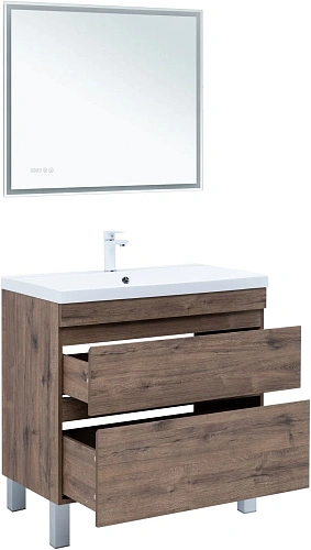 Тумба под раковину Aquanet Нота New 90 00344145 напольная, дуб веллингтон табак Тумба под раковину Aquanet Нота New 90 00344145 напольная, дуб веллингтон табак