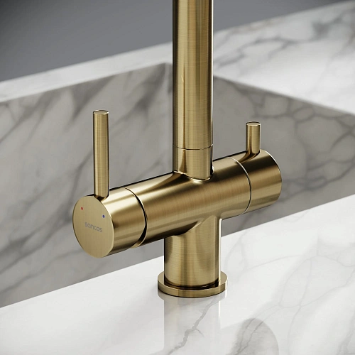 Смеситель для кухни SANCOS Foster SC4014BG с возможностью подключения фильтра, брашированное золото Смеситель для кухни SANCOS Foster SC4014BG с возможностью подключения фильтра, брашированное золото