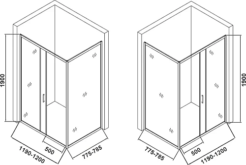Душевой уголок DIWO Смоленск 120х80 см, профиль хром матовый 556133 Душевой уголок DIWO Смоленск 120х80 см, профиль хром матовый 556133