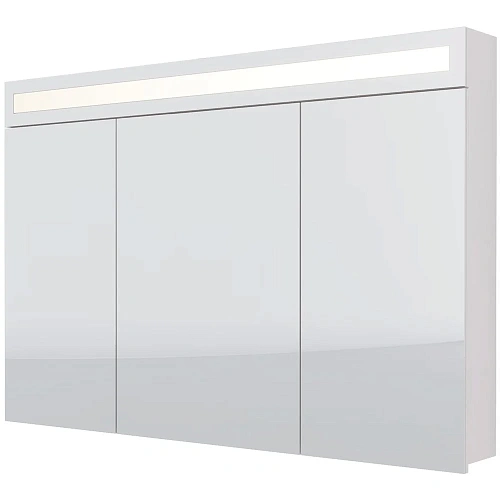 Зеркальный шкаф DREJA UNI, 120 см, 3 дверцы, 6 стеклянных полок, с LED-подсветкой и выключателем, бе 99.9013 Зеркальный шкаф DREJA UNI, 120 см, 3 дверцы, 6 стеклянных полок, с LED-подсветкой и выключателем, бе 99.9013