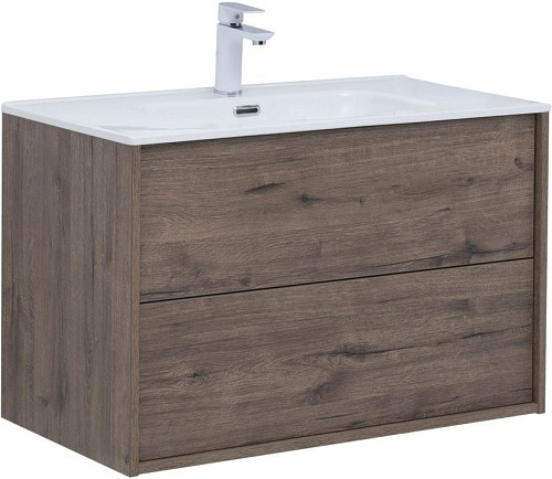 Тумба под раковину Aquanet Lino 80 (Flat) дуб веллингтон 00287543 Тумба под раковину Aquanet Lino 80 (Flat) дуб веллингтон 00287543