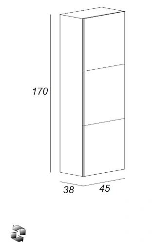 Шкаф-пенал CEZARES 53106 Bianco lucido Шкаф-пенал CEZARES 53106 Bianco lucido