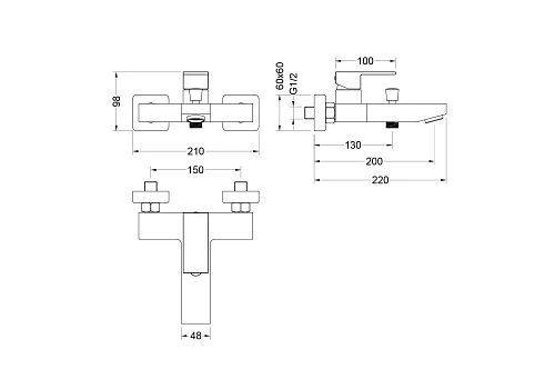 Смеситель для ванны Aquatek ЛИБРА AQ1640CR Хром Смеситель для ванны Aquatek ЛИБРА AQ1640CR Хром