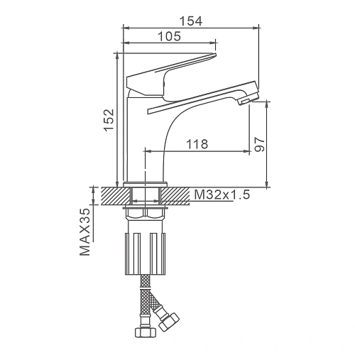 Смеситель для раковины Splenka S07.10, хром Смеситель для раковины Splenka S07.10, хром