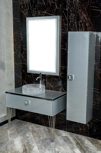 Столешница Armadi Art NeoArt 853-110-SLF стекло 110см прямая серебро поталь Столешница Armadi Art NeoArt 853-110-SLF стекло 110см прямая серебро поталь