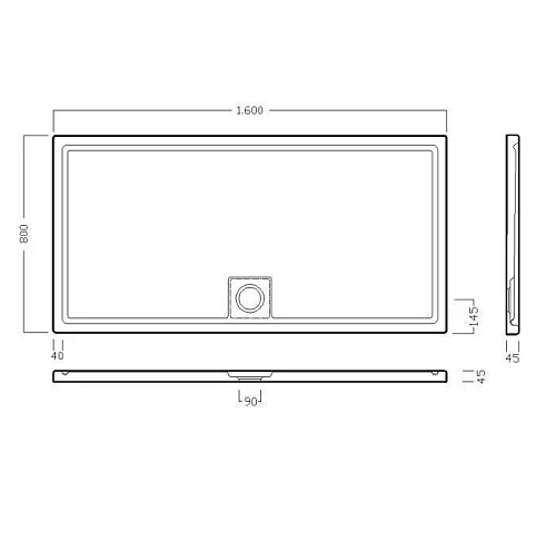 Душевой поддон Hatria LIF.ST YXEX01 160х80 см Душевой поддон Hatria LIF.ST YXEX01 160х80 см