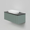Тумба с раковиной и столешницей La Fenice TERRA Grigio 100 NFNC-01-TER-G-100-3-M-GB серо-зеленая матовая