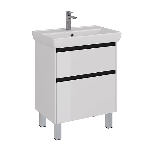 Тумба под раковину Lemark COMBI 70 см подвесная/напольная, черный/белый LM03C70T-black Тумба под раковину Lemark COMBI 70 см подвесная/напольная, черный/белый LM03C70T-black