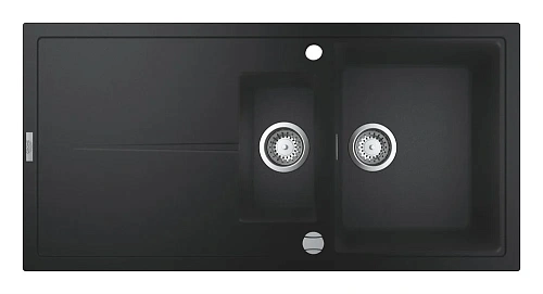 Кухонная мойка GROHE K400 с 1,5 чашей, 1000 x 500 мм, черный гранит (31642AP0) Кухонная мойка GROHE K400 с 1,5 чашей, 1000 x 500 мм, черный гранит (31642AP0)