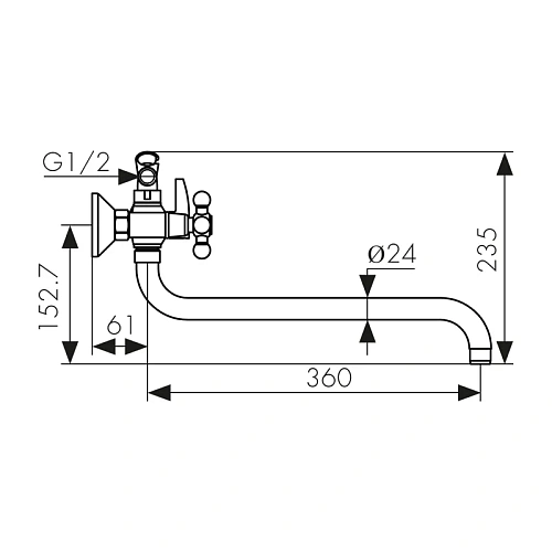 Смеситель для ванны Kaiser Carlson Lux 11056 Смеситель для ванны Kaiser Carlson Lux 11056