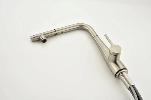 Смеситель для кухни AQUAme Cucina AQM9902BN с выдвижным изливом, никель шлифованный Смеситель для кухни AQUAme Cucina AQM9902BN с выдвижным изливом, никель шлифованный
