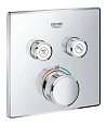 Смеситель для душа GROHE Grohtherm SmartControl (29124000) внешняя часть термостата, на 2 выхода, хром Смеситель для душа GROHE Grohtherm SmartControl (29124000) внешняя часть термостата, на 2 выхода, хром