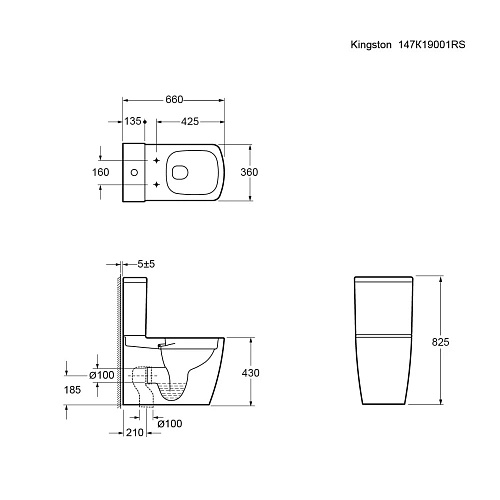 Унитаз напольный Ambassador Kingston 147K19001RS (650x360x810) безободковый, с тонкой крышкой Унитаз напольный Ambassador Kingston 147K19001RS (650x360x810) безободковый, с тонкой крышкой