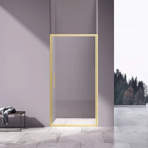 Душевая дверь Vincea Slim 8mm VDP-4SL100CLG, брашированное золото, стекло прозрачное Душевая дверь Vincea Slim 8mm VDP-4SL100CLG, брашированное золото, стекло прозрачное