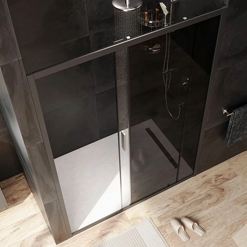 Душевая дверь AM.PM Gem W90G-140-1-195BG 140х195, стекло тонированное, профиль черный матовый Душевая дверь AM.PM Gem W90G-140-1-195BG 140х195, стекло тонированное, профиль черный матовый