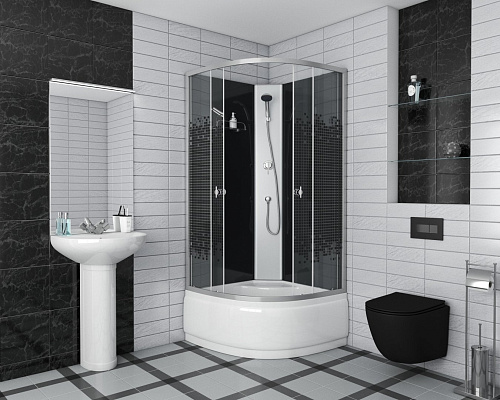 Душевая кабина Niagara NG-7508-14BK (900х900х1950) высокий поддон (40см) стекло мозаика 75081454BK Душевая кабина Niagara NG-7508-14BK (900х900х1950) высокий поддон (40см) стекло мозаика 75081454BK