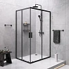 Душевой уголок AM.PM Gem S 120х90 WK93ES с душевой системой и аксессуарами, профиль черный матовый, стекло прозрачное Душевой уголок AM.PM Gem S 120х90 WK93ES с душевой системой и аксессуарами, профиль черный матовый, стекло прозрачное