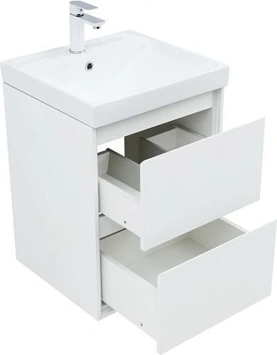 Тумба под раковину Aquanet Милан 50 белый глянец 00336366 подвесная Тумба под раковину Aquanet Милан 50 белый глянец 00336366 подвесная