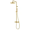 Душевая система CEZARES ECO-CD-T-BORO термостатическая, с ручным и верхним душем, брашированное золото