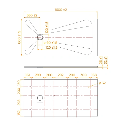 Душевой поддон RGW TSS-W 800x1600 мм 553502816-01 прямоугольный Душевой поддон RGW TSS-W 800x1600 мм 553502816-01 прямоугольный