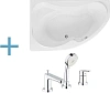 Акриловая ванна Aquanet Capri 160x100 L (каркас + смеситель Grohe BauEdge 2511700A) 00203911 + 00179147 + 00240613
