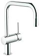 Смеситель для кухни GROHE Minta с выдвижным U-изливом, хром (32067000) Смеситель для кухни GROHE Minta с выдвижным U-изливом, хром (32067000)