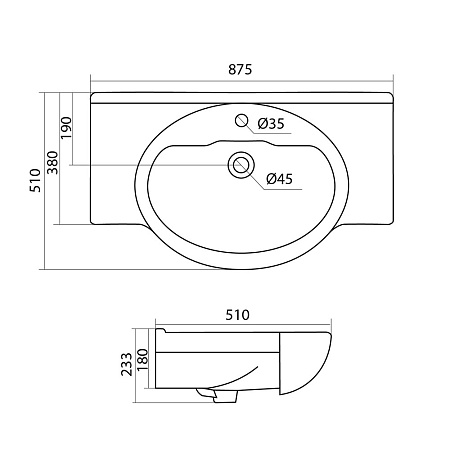Раковина Santek Сенеж 87 1WH110265 1.WH11.0.265 Раковина Santek Сенеж 87 1WH110265 1.WH11.0.265