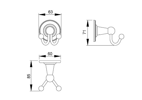 Крючок Timo Nelson 160012/02 антик Крючок Timo Nelson 160012/02 антик