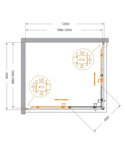 Душевой уголок CEZARES RELAX-304-AH-2-120/90-C-BORO 120x90см стекло прозрачное, профиль брашированное золото Душевой уголок CEZARES RELAX-304-AH-2-120/90-C-BORO 120x90см стекло прозрачное, профиль брашированное золото