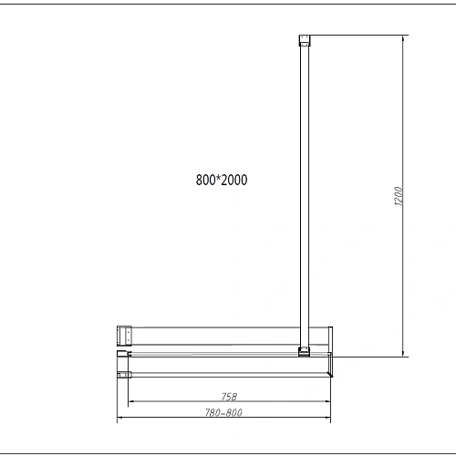 Душевая перегородка VinceaWalk-In HR VSW-4HR800CLG, 800x2000, брашированное золото, стекло прозрачно Душевая перегородка VinceaWalk-In HR VSW-4HR800CLG, 800x2000, брашированное золото, стекло прозрачно