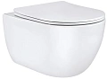 Унитаз подвесной Vincea Evo VT1-34 безободковый, белый, ультратонкое soft-close сиденье Унитаз подвесной Vincea Evo VT1-34 безободковый, белый, ультратонкое soft-close сиденье
