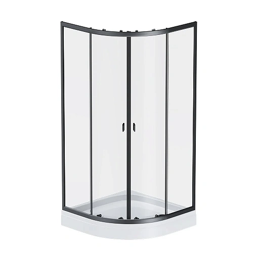 Душевой уголок AM.PM X-Joy Twin Slide W88E-205-080BT 80x80 с поддоном, профиль черный, стекло прозра Душевой уголок AM.PM X-Joy Twin Slide W88E-205-080BT 80x80 с поддоном, профиль черный, стекло прозра