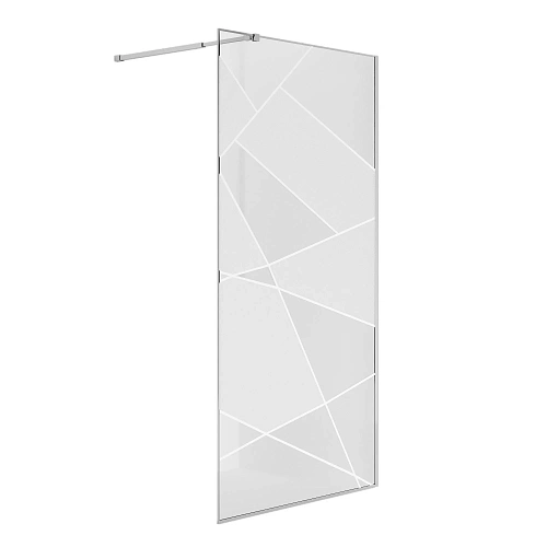 Душевая перегородка Niagara Nova NG-660-10 (100x195) хром, стекло прозрачное с рисунком Душевая перегородка Niagara Nova NG-660-10 (100x195) хром, стекло прозрачное с рисунком