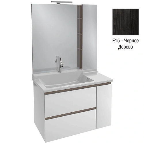 Комплект мебели 100 см Jacob Delafon Soprano , черное дерево меламин, 2 ящика, 1 внутренний ящик, с EB1337-NF+EXK112-00+EB1334-E15 Комплект мебели 100 см Jacob Delafon Soprano , черное дерево меламин, 2 ящика, 1 внутренний ящик, с EB1337-NF+EXK112-00+EB1334-E15
