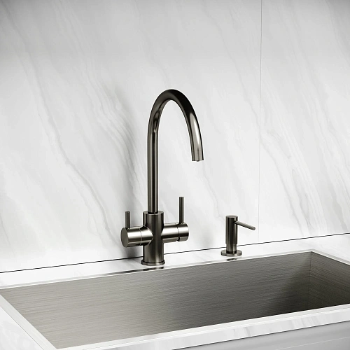 Смеситель для кухни SANCOS Taper SC4012GG с возможностью подключения фильтра, вороненая сталь Смеситель для кухни SANCOS Taper SC4012GG с возможностью подключения фильтра, вороненая сталь