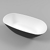 Картинка анонса товара «ванна из искусственного камня whitecross onyx d 160x75 (черный/белый мат) искусственный камень 0207. 0207.160075.20100»