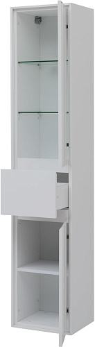 Шкаф-пенал Aquanet Милан 35 00339957 белый глянец с ящиком Шкаф-пенал Aquanet Милан 35 00339957 белый глянец с ящиком