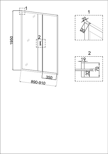 Душевая дверь Niagara Nova NG-42-9AG (90х195) Душевая дверь Niagara Nova NG-42-9AG (90х195)