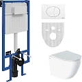 Комплект STWORKI Унитаз подвесной IDDIS Blanco BLARDSEi25 безободковый + Система инсталляции для уни 555382 Комплект STWORKI Унитаз подвесной IDDIS Blanco BLARDSEi25 безободковый + Система инсталляции для уни 555382