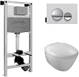 Комплект унитаза Jacob Delafon Presquille E21743RU-00 с инсталляцией и кнопкой смыва Комплект унитаза Jacob Delafon Presquille E21743RU-00 с инсталляцией и кнопкой смыва