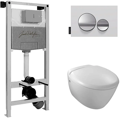 Комплект унитаза Jacob Delafon Presquille E21743RU-00 с инсталляцией и кнопкой смыва Комплект унитаза Jacob Delafon Presquille E21743RU-00 с инсталляцией и кнопкой смыва