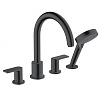 Картинка анонса товара «смеситель на борт ванны hansgrohe vernis shape на 4 отверстия 71459670, матовый черный»