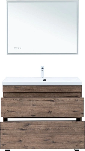 Тумба под раковину Aquanet Нота New 100 00344148 напольная, дуб веллингтон табак Тумба под раковину Aquanet Нота New 100 00344148 напольная, дуб веллингтон табак