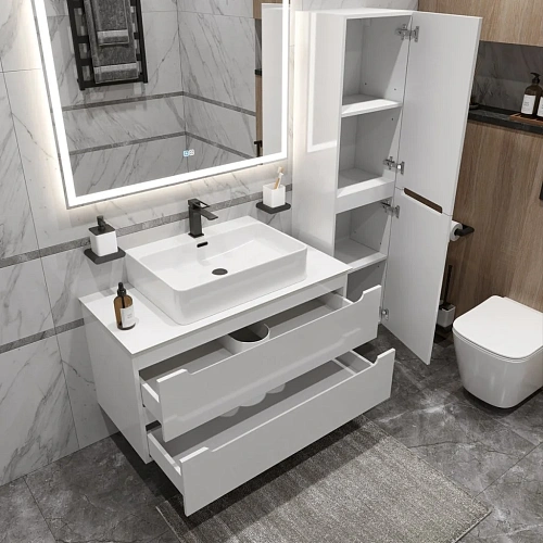 Тумба со столешницей и раковиной BelBagno ETNA 100 etna100bl-kepbo-1338-set подвесная ETNA100BL-KEPBO-1338-SET Тумба со столешницей и раковиной BelBagno ETNA 100 etna100bl-kepbo-1338-set подвесная ETNA100BL-KEPBO-1338-SET