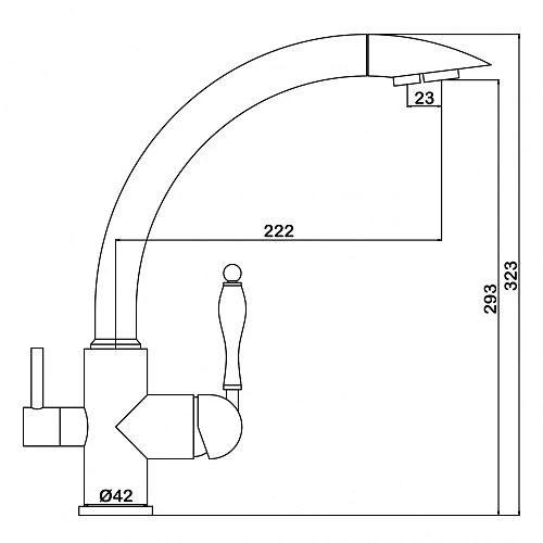 Смеситель для кухни Swedbe Selene Plus 8044 с каналом для подключения фильтра Смеситель для кухни Swedbe Selene Plus 8044 с каналом для подключения фильтра