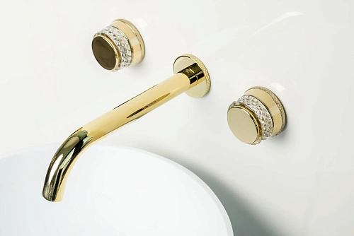 Смеситель для раковины Boheme AURA GOLD встраиваемый 152-2-G-A Смеситель для раковины Boheme AURA GOLD встраиваемый 152-2-G-A