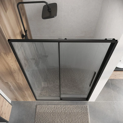 Душевая дверь Niagara Nova NG-84-L11FHB (110х195) черный матовый, раздвижная влево, стекло рифленое Душевая дверь Niagara Nova NG-84-L11FHB (110х195) черный матовый, раздвижная влево, стекло рифленое