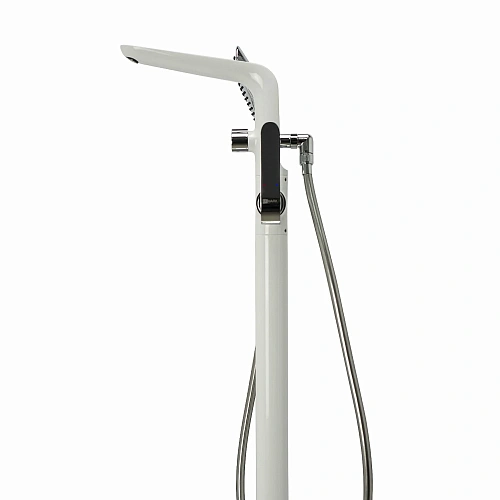 Смеситель для ванны Lemark Melange LM4944CW, напольный, хром/белый Смеситель для ванны Lemark Melange LM4944CW, напольный, хром/белый