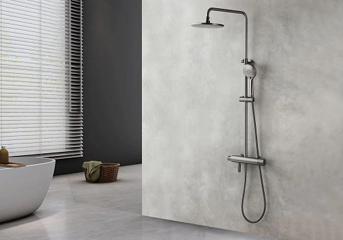 Душевая система Lemark Bronx LM3772GM термостатический, графит Душевая система Lemark Bronx LM3772GM термостатический, графит