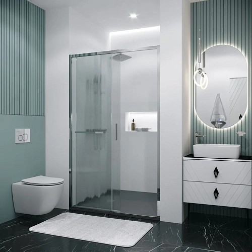 Душевая дверь GROSSMAN Style 100.K33.05.110.10.02 (110x195) хром, стекло шиншилла Душевая дверь GROSSMAN Style 100.K33.05.110.10.02 (110x195) хром, стекло шиншилла